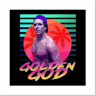 Golden God Neon Retro Posters and Art